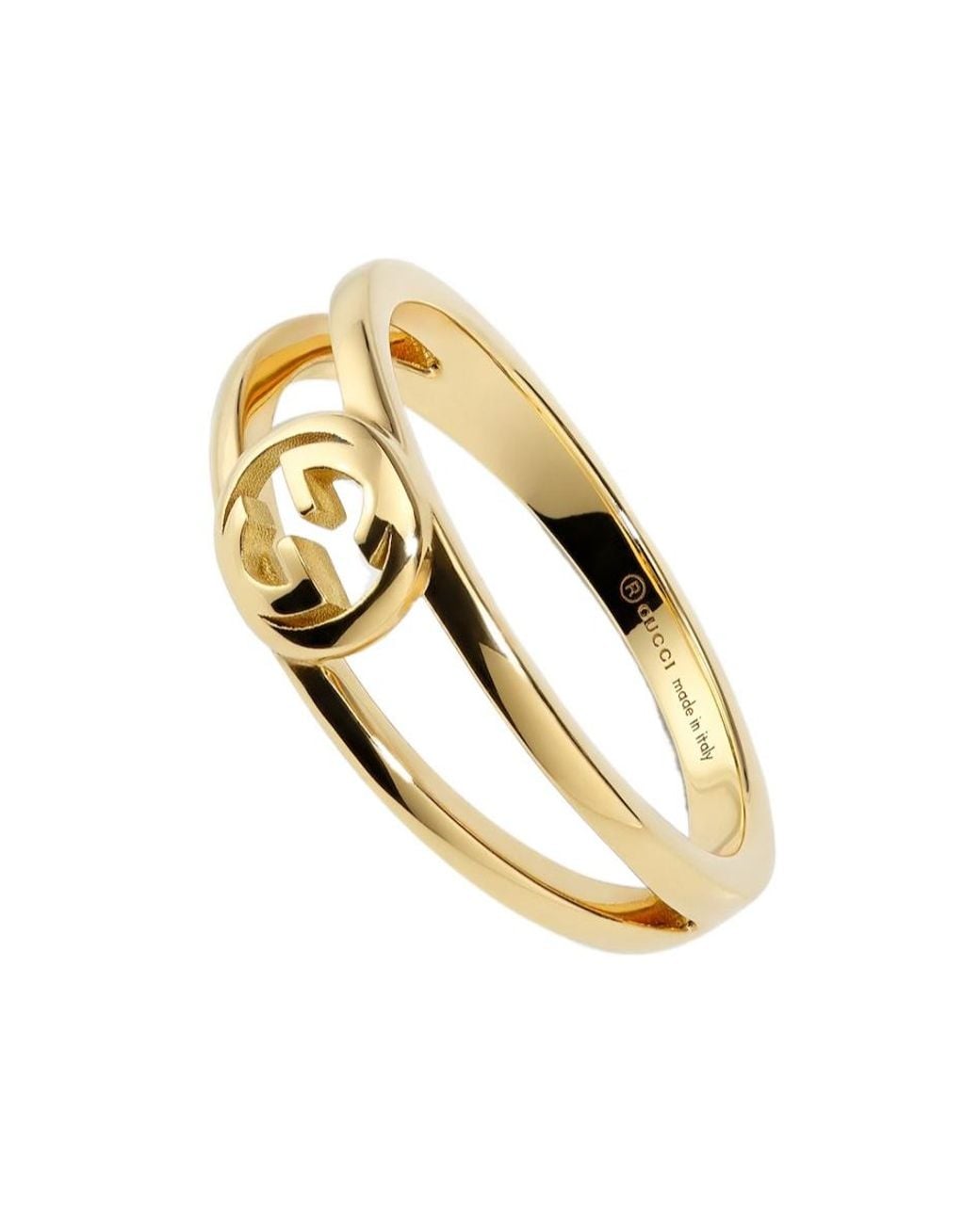 Gucci Black Interlocking 2-Band 18K Ring