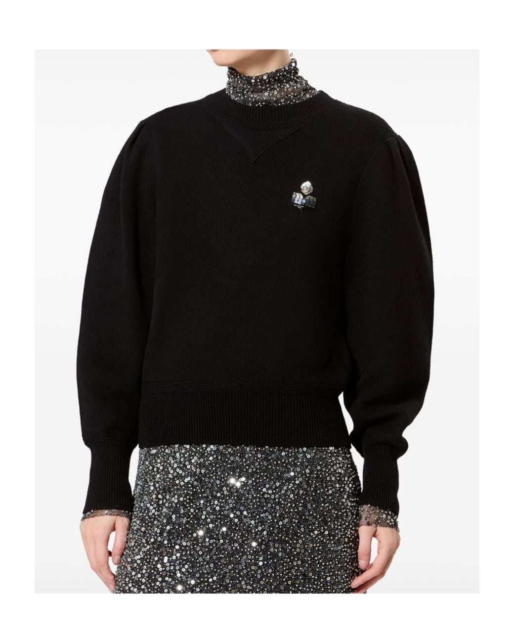 Isabel Marant Black Long-Sleeve Knit Top