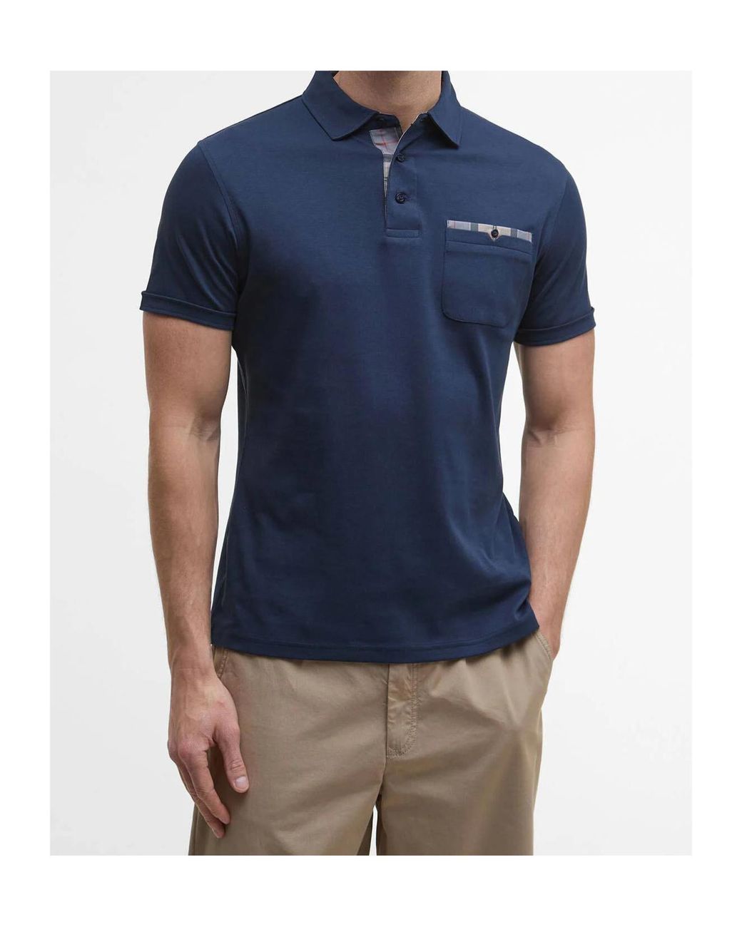 Barbour Blue Corpatch Tailored Short-Sleeved Polo Shirt for men