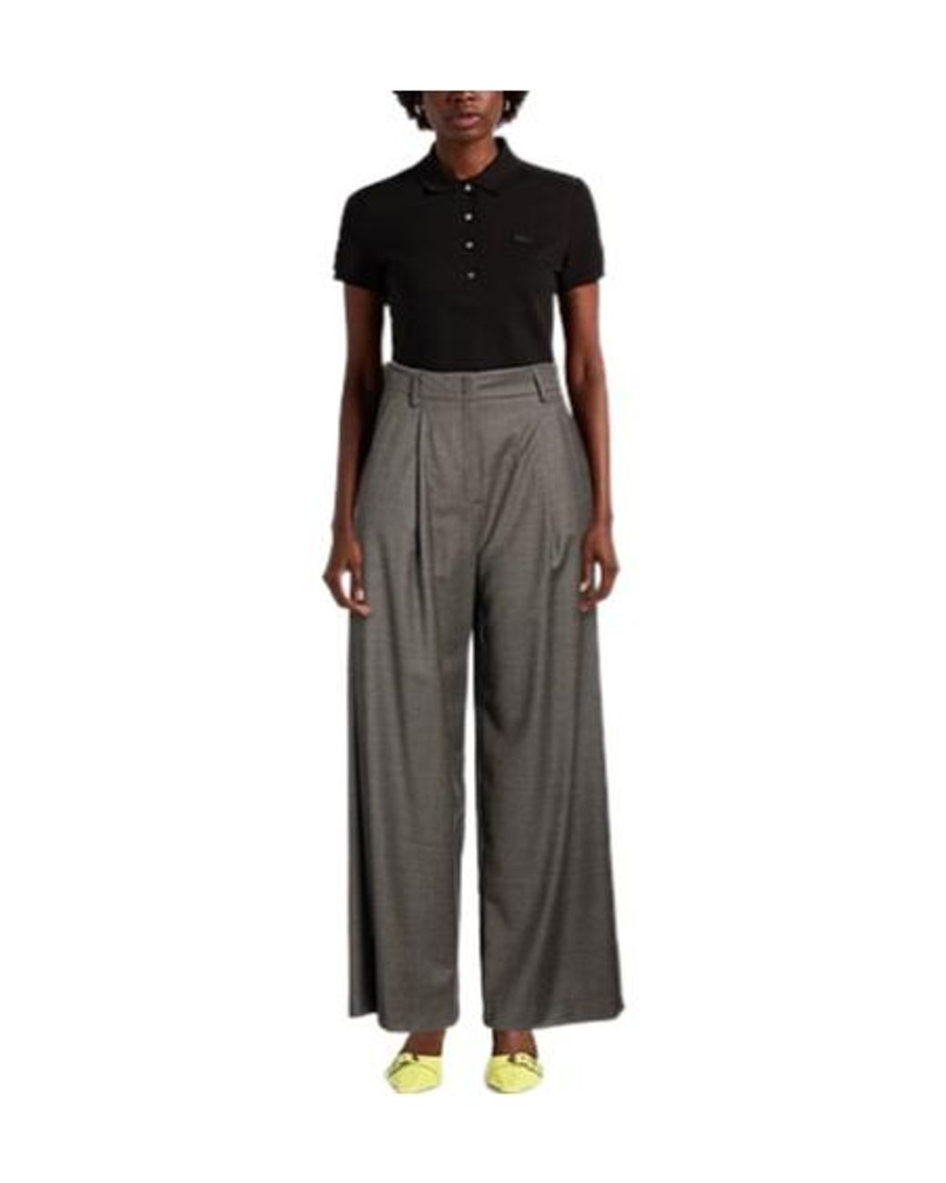 Weekend by Maxmara Gray Loose Checked Trousers