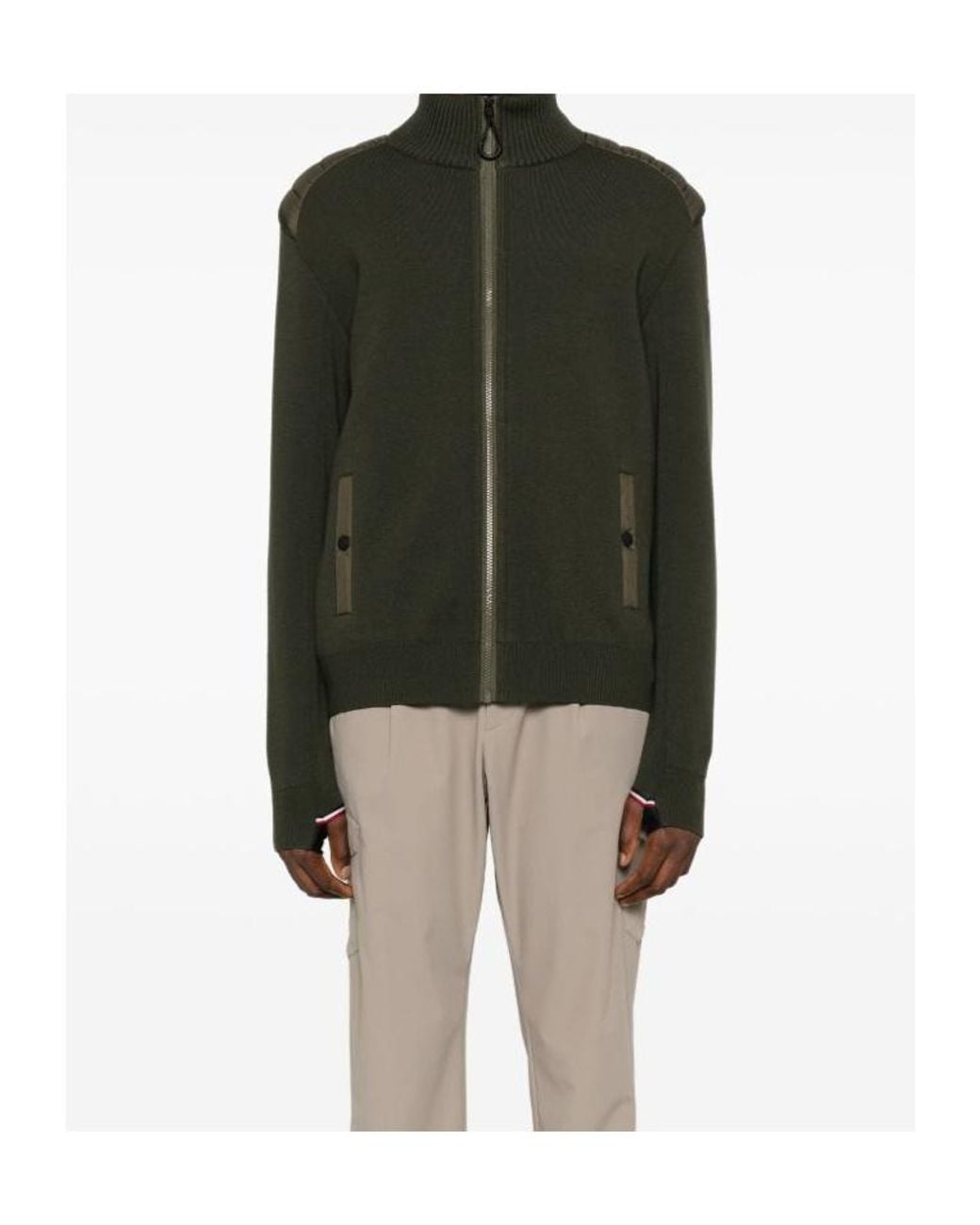 Moncler Green Grenoble Zip-Up High Neck Cardigan for men