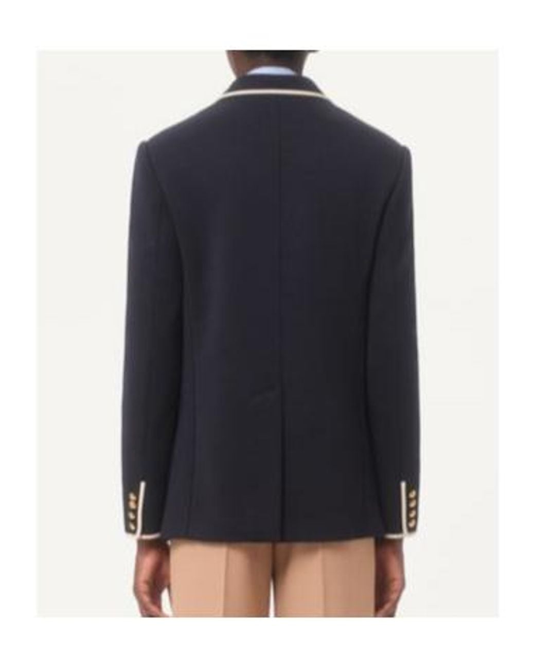 Valentino Blue Double-Breasted Wool Jacket With Vg Patch for men