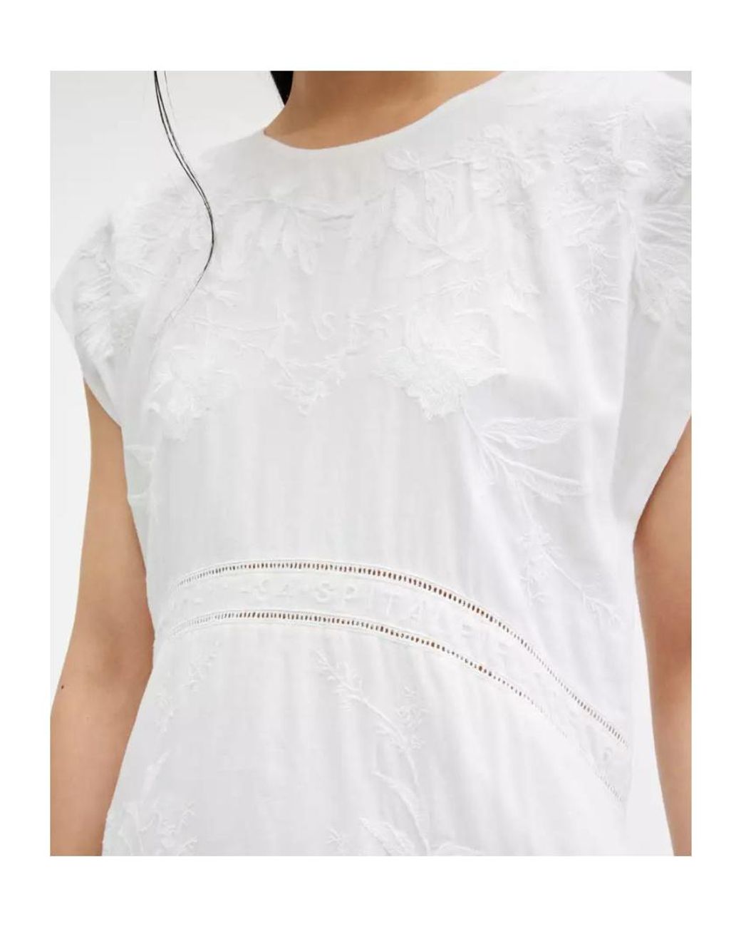 AllSaints White Gianna Embroidered Midi Dress