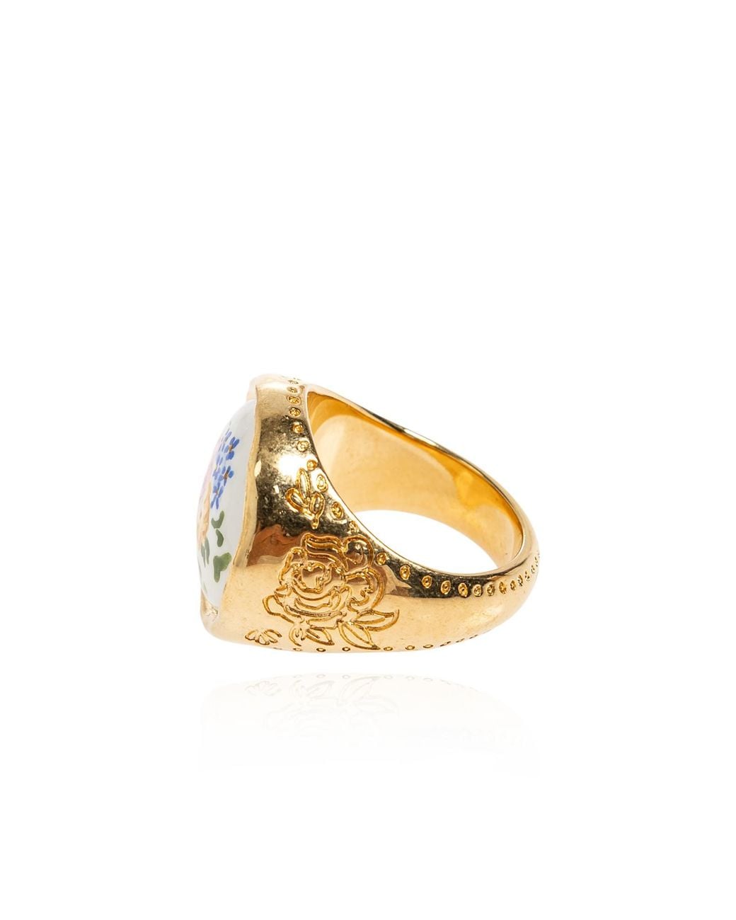 Chloé White Chloé Bloomcraft Enamel Signet Ring