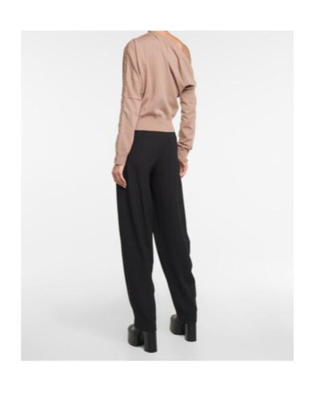 Altuzarra Natural Cragen One-Shoulder Wool-Blend Sweater