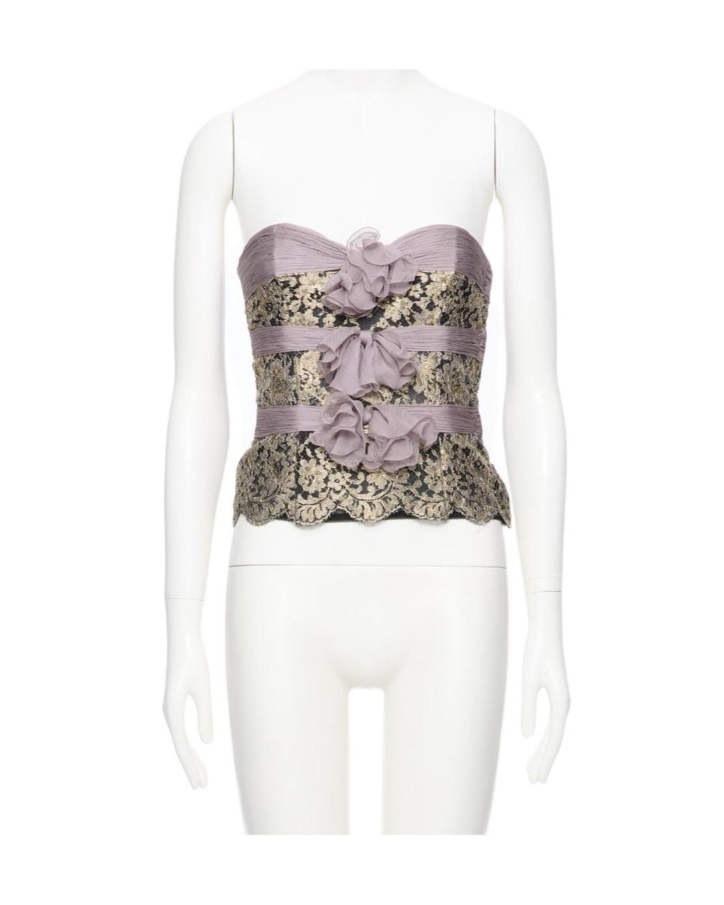 Valentino White Bow Detailed Strapless Top