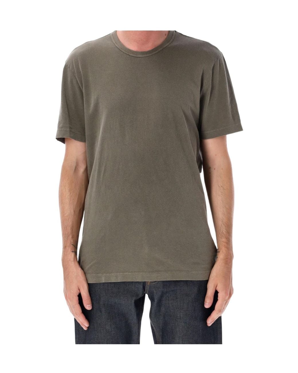 James Perse Gray Crewneck Short-Sleeved T-Shirt for men