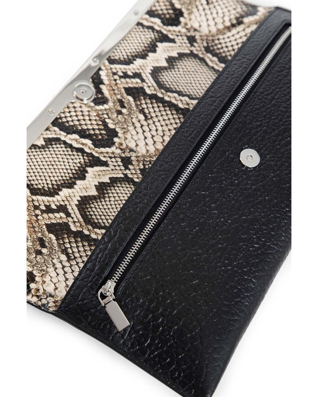 McQueen Black Cross-B Long Clutch Bag