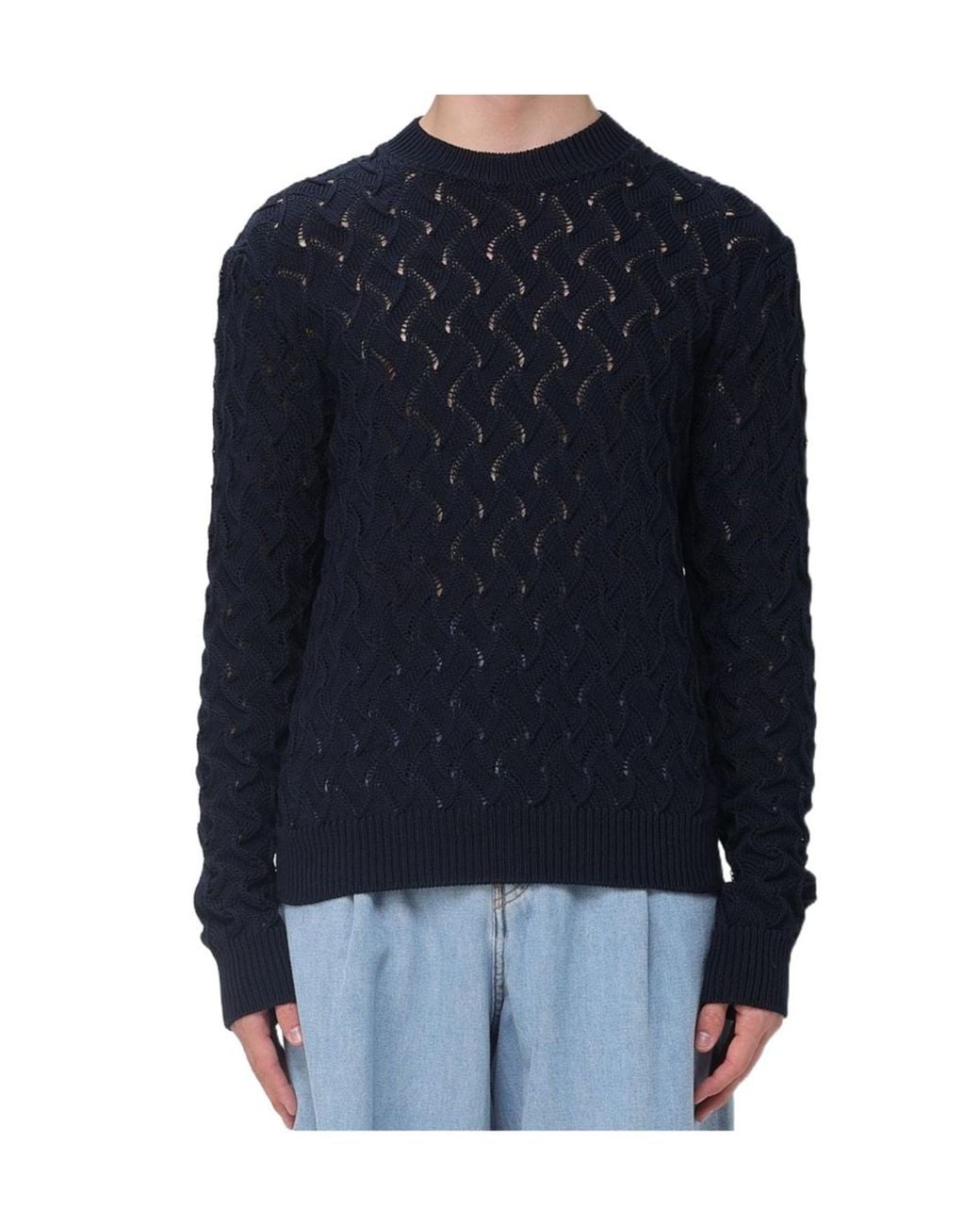 Dries Van Noten Blue Crew Neck Knitwear for men