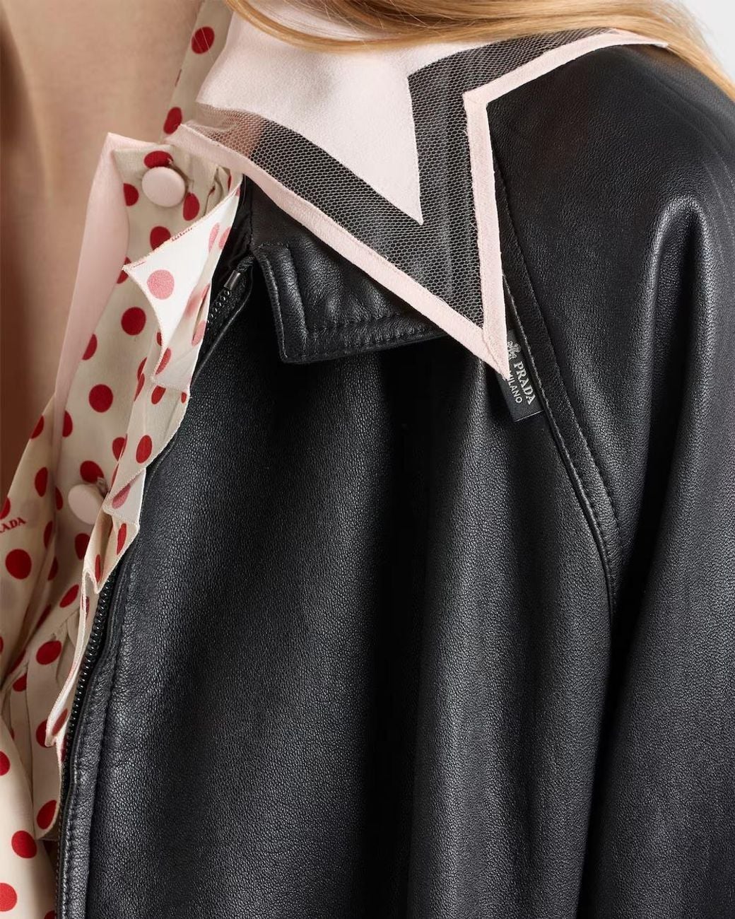 Prada Black Nappa Leather Blouson Jacket