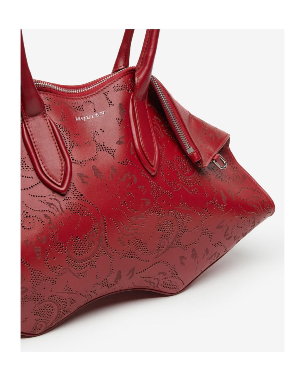 McQueen Red Manta Perforated Tote Bag