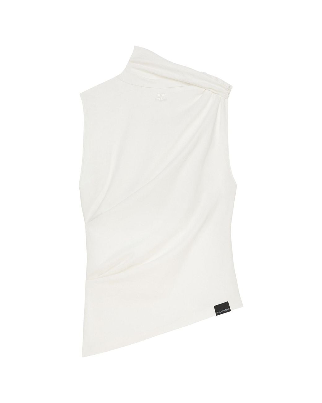 Courreges White Draped Jersey Top