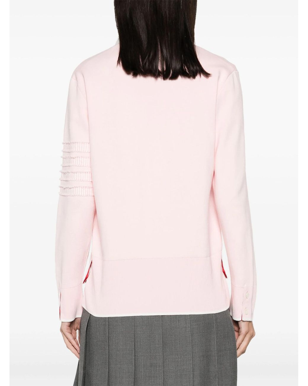 Thom Browne Pink 4-Bar Cardigan