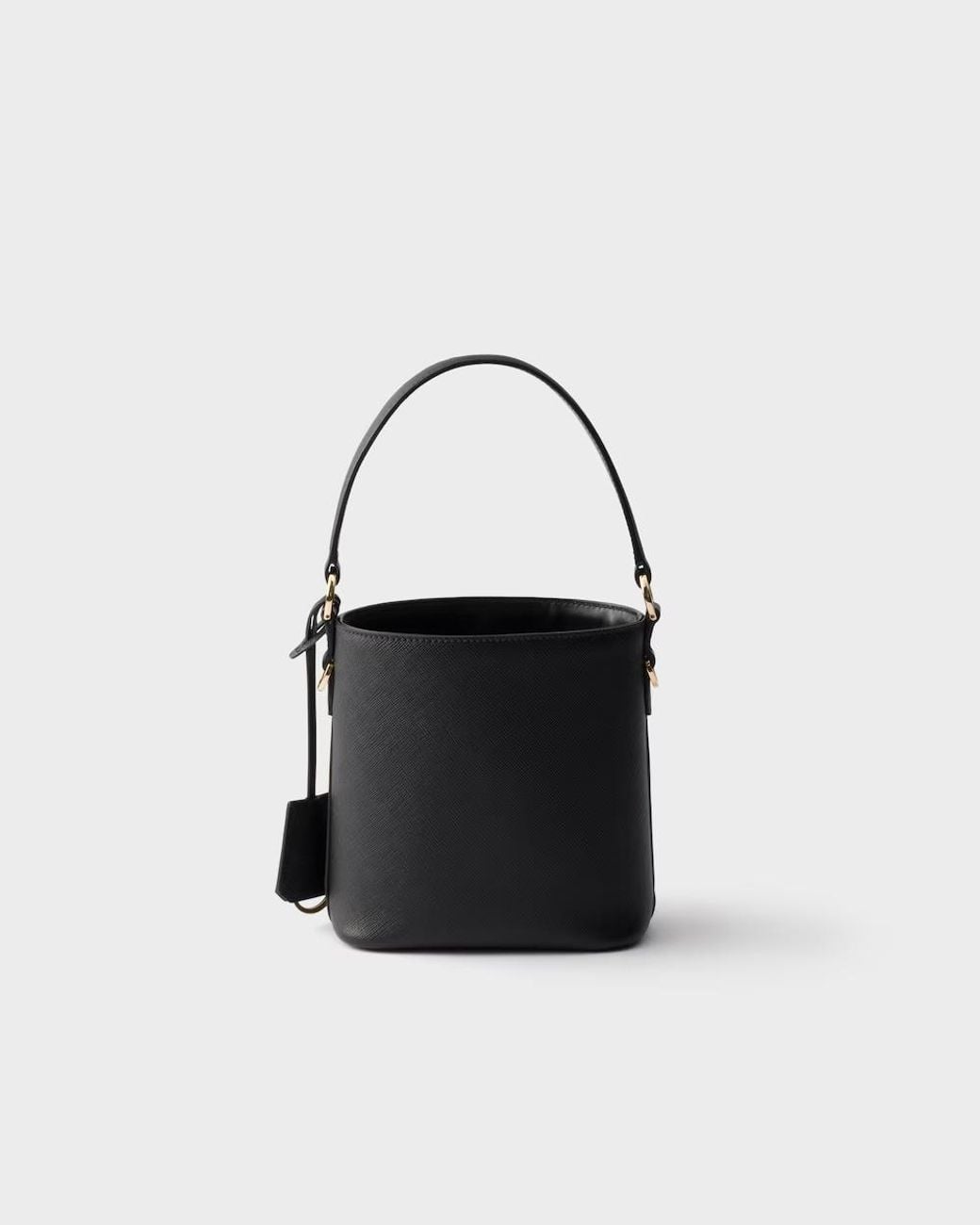 Prada Black Saffiano-Leather Mini Bucket Bag