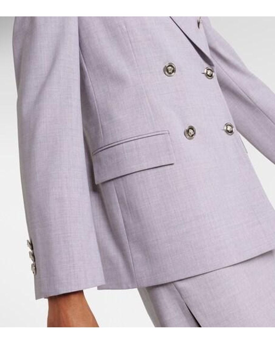 Versace Purple Mélange Wool-Blend Blazer