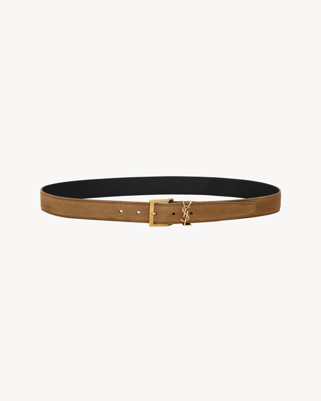 Saint Laurent White Cassandre Vadim Belt for men