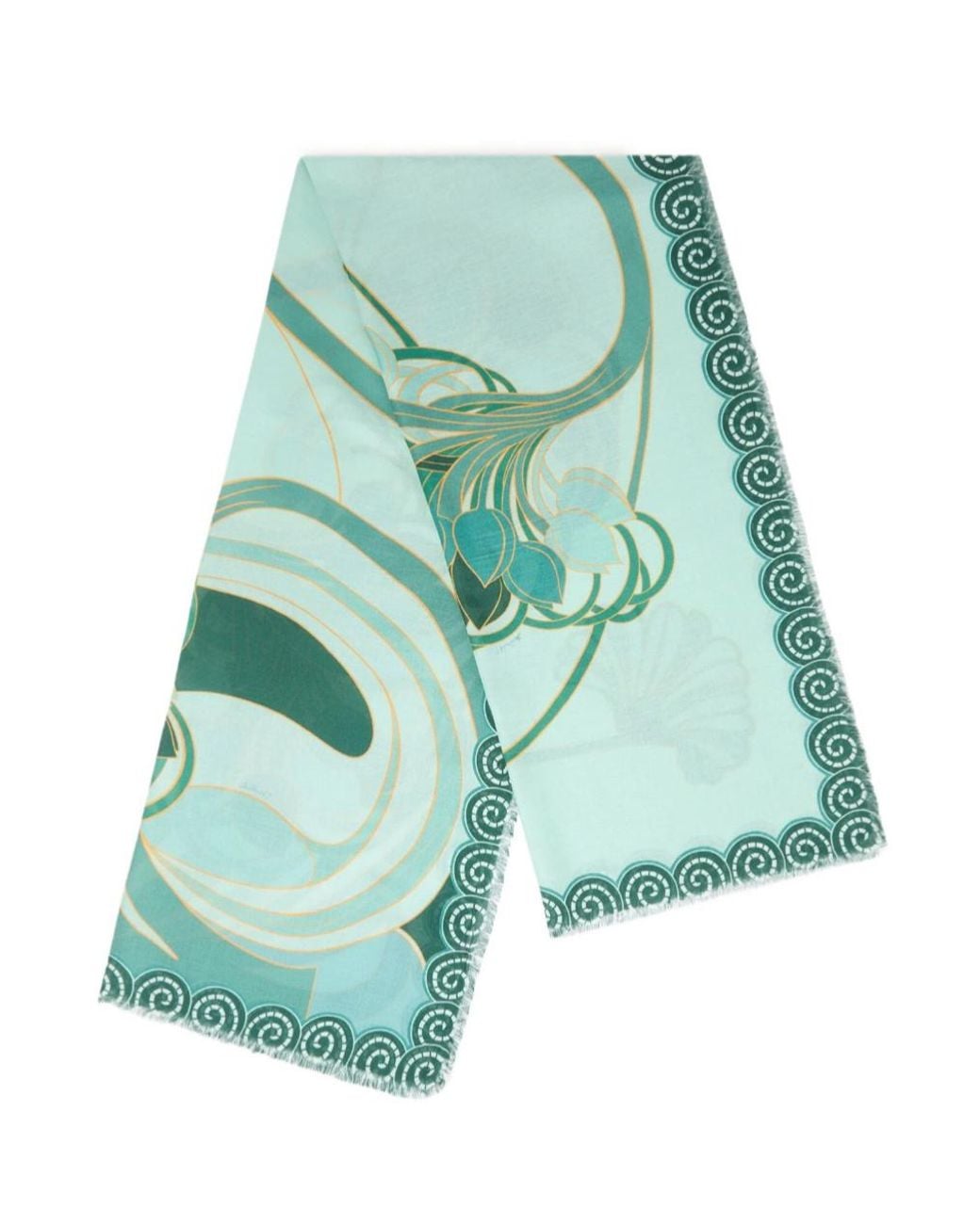 LaDoubleJ Green Floral Print Scarf