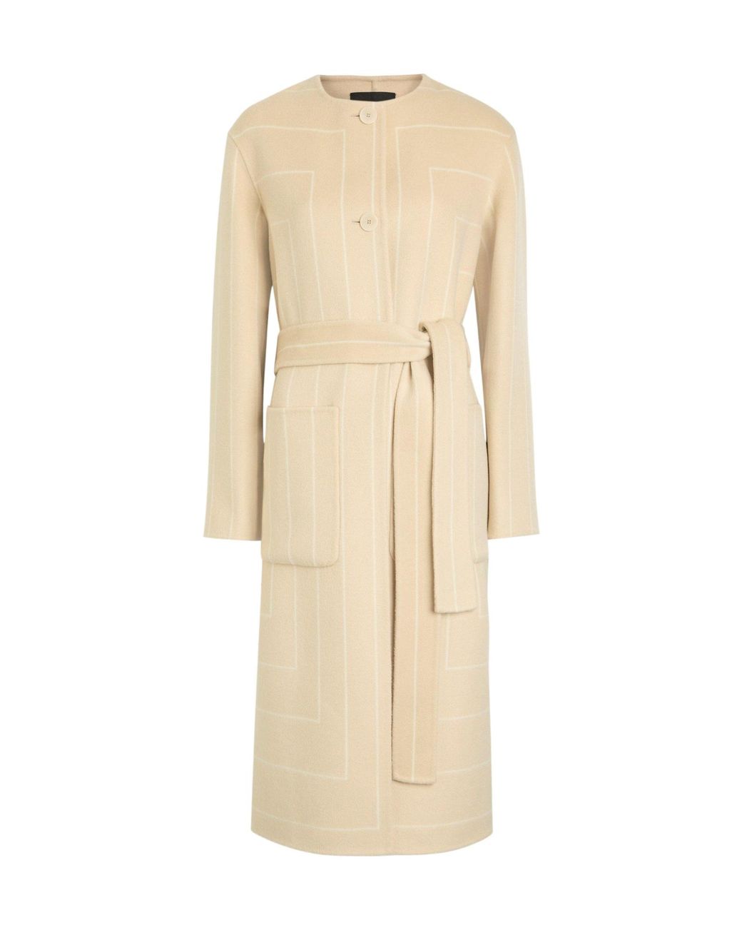 JOSEPH Coat With A Geometric Striped Pattern in Natural | Lyst