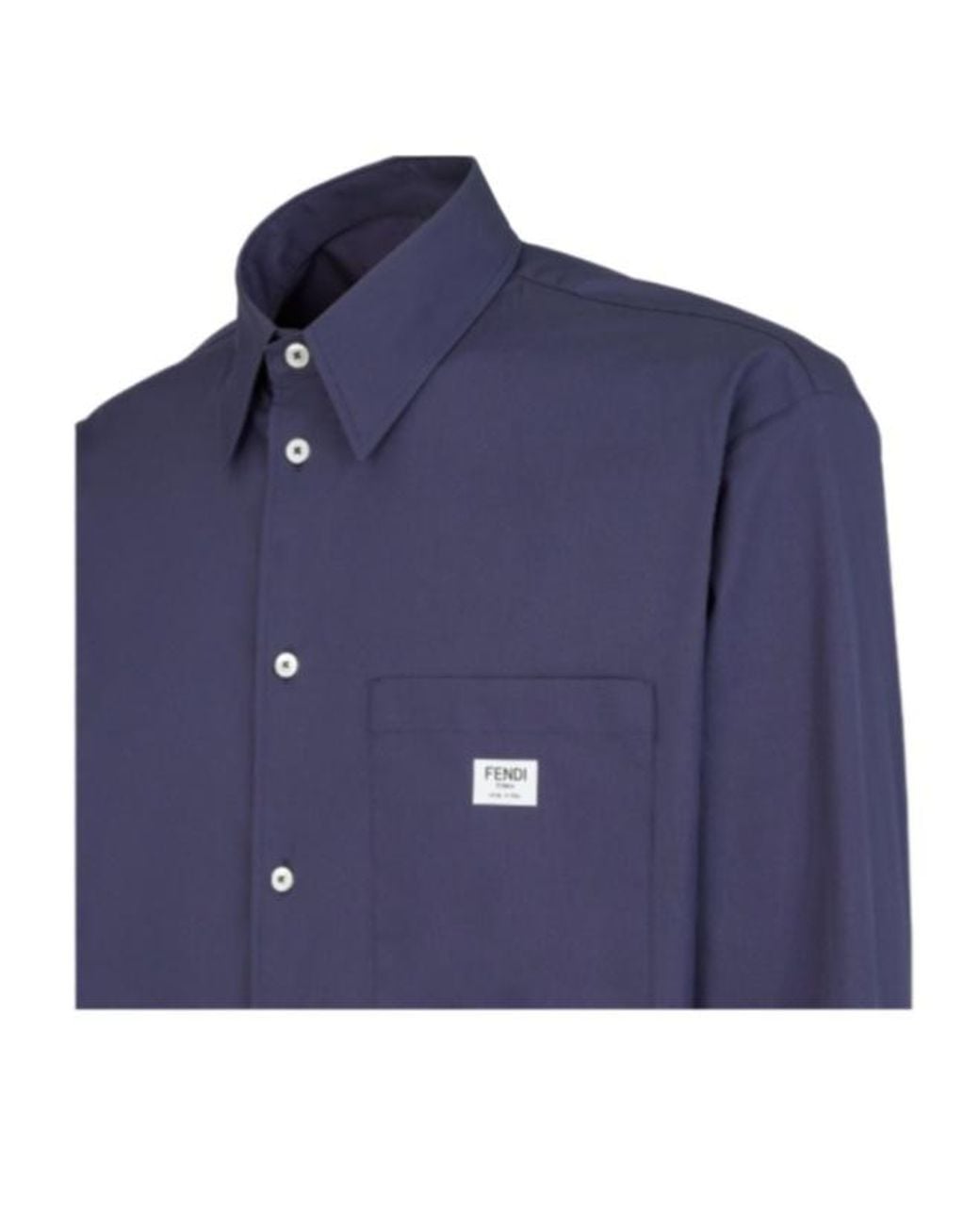 Fendi Blue Buttoned Long-Sleeved Shirt for men