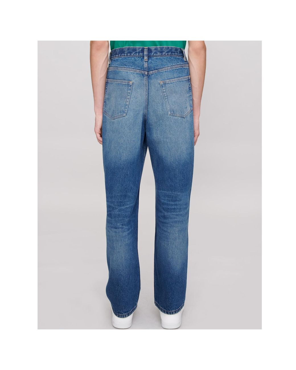 A.P.C. Blue Button Detailed Straight Leg Jeans for men