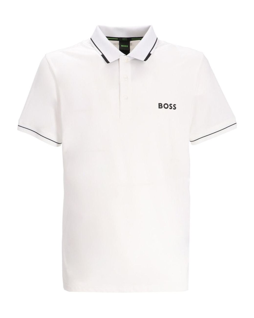 Boss White Boss Logo Printed Short-Sleeved Polo Shirt for men