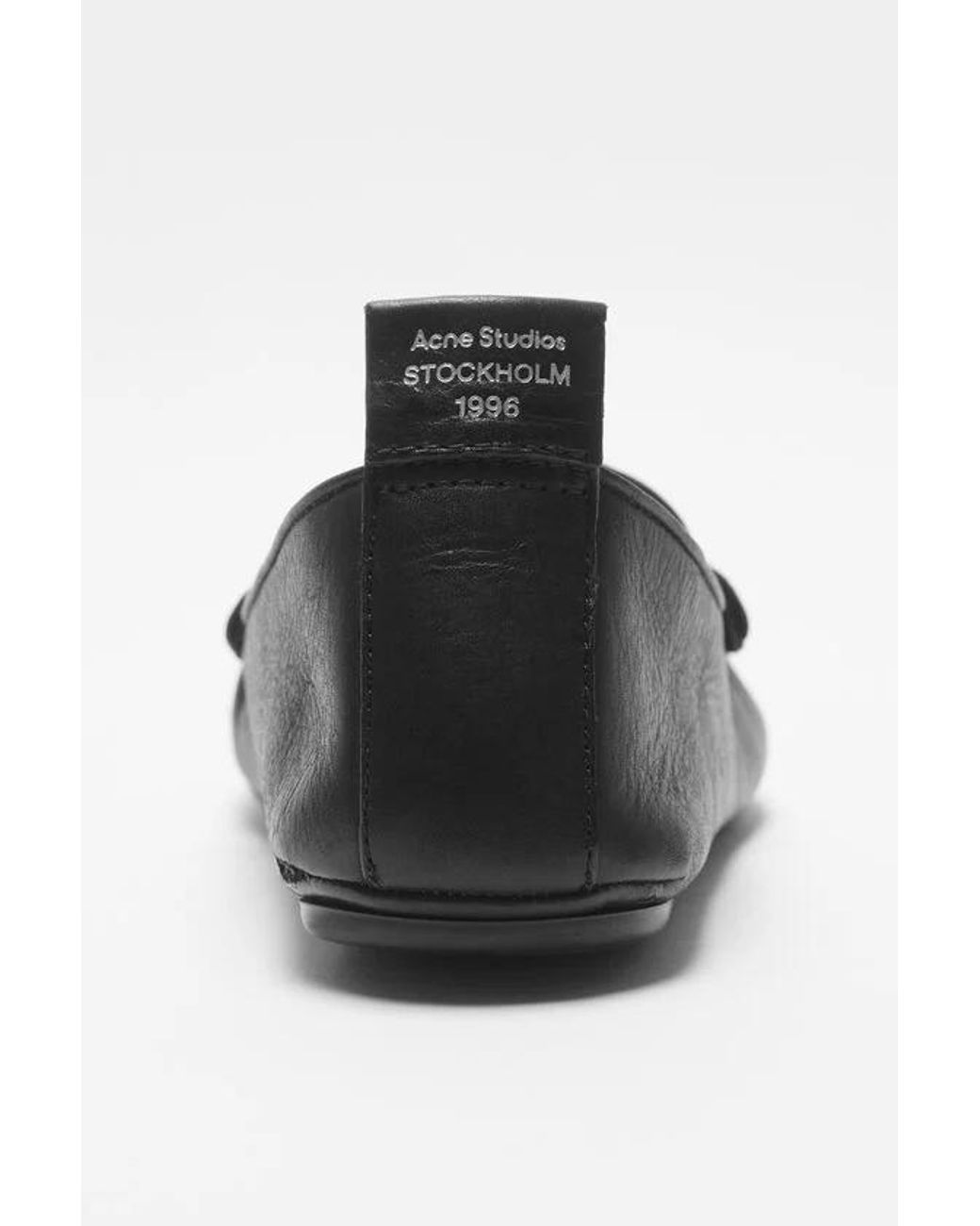 Acne Black Penny-Slot Leather Loafers