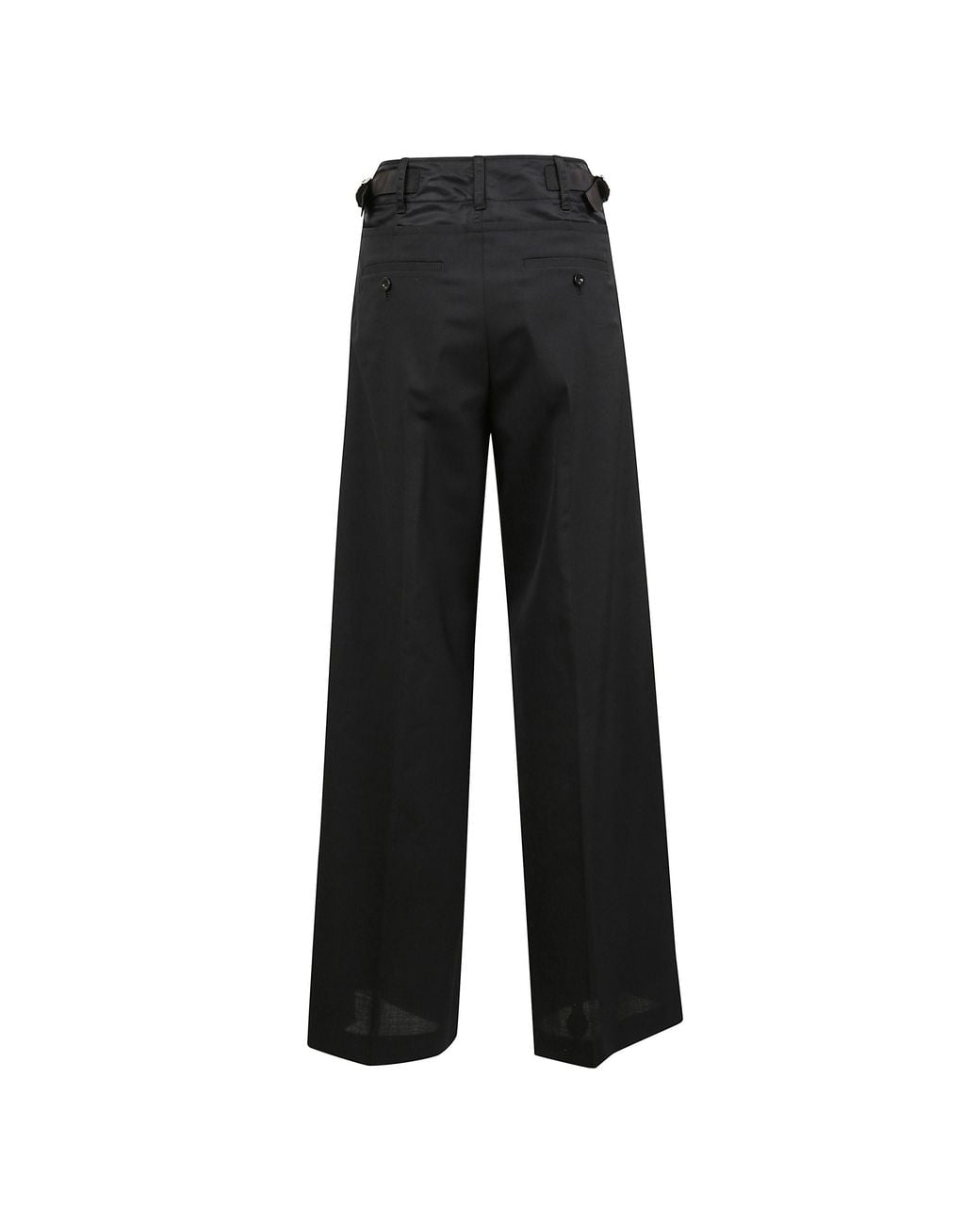 Sacai Black Panelled Pleated Trousers