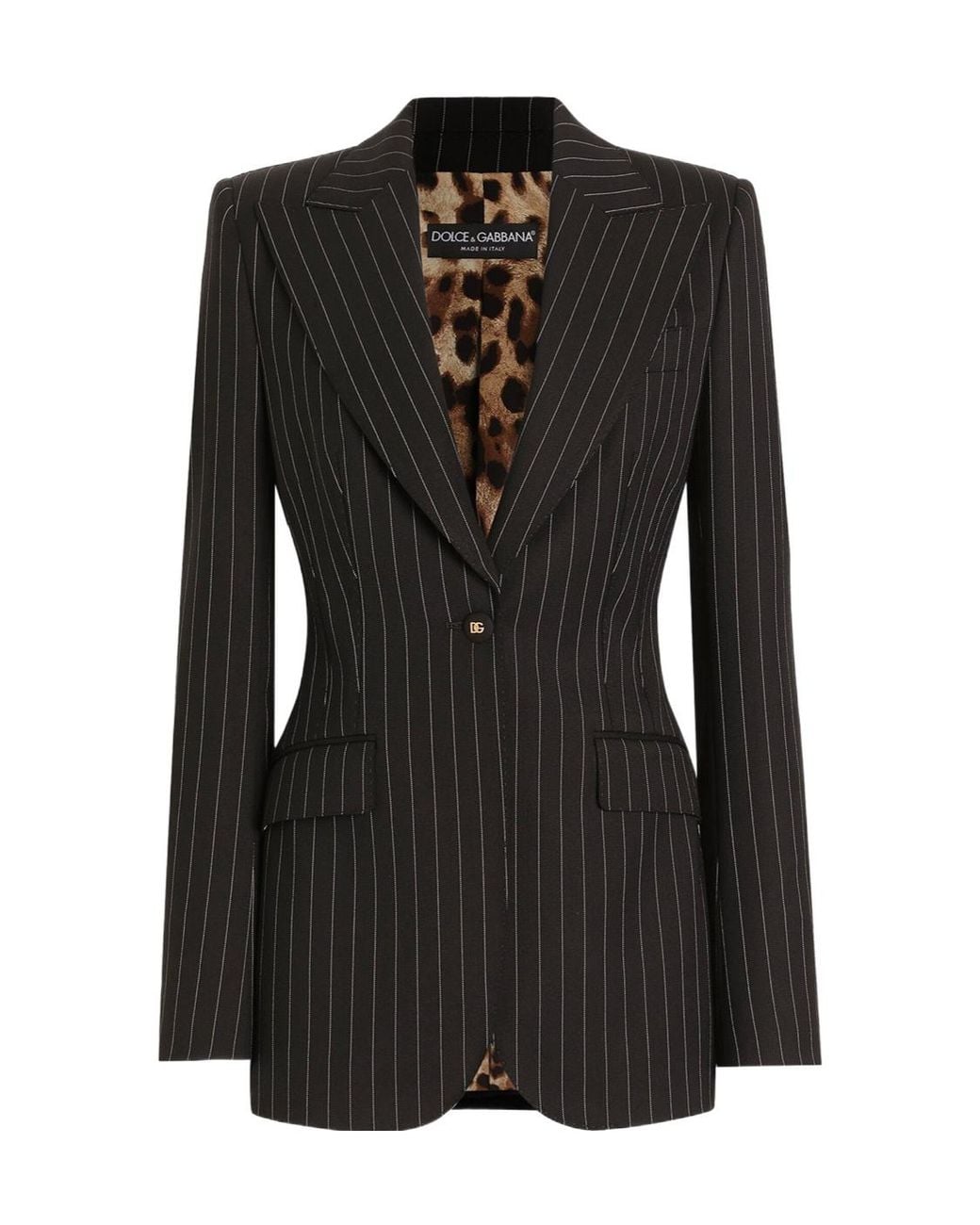 Dolce & Gabbana Black Striped Single-Breasted Jacket
