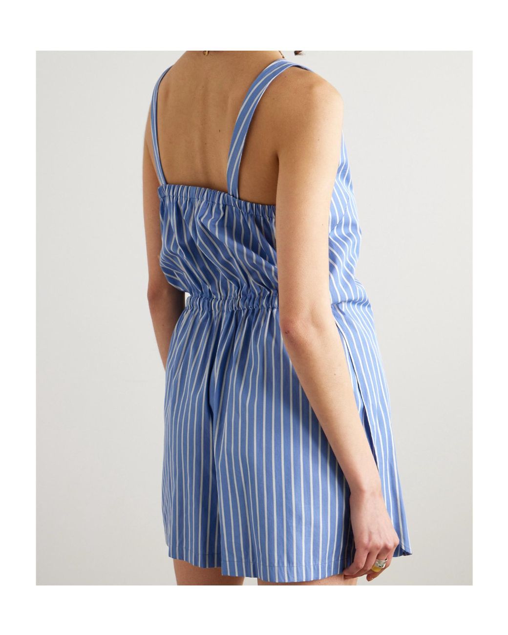Dries Van Noten Blue Striped Jumpsuit
