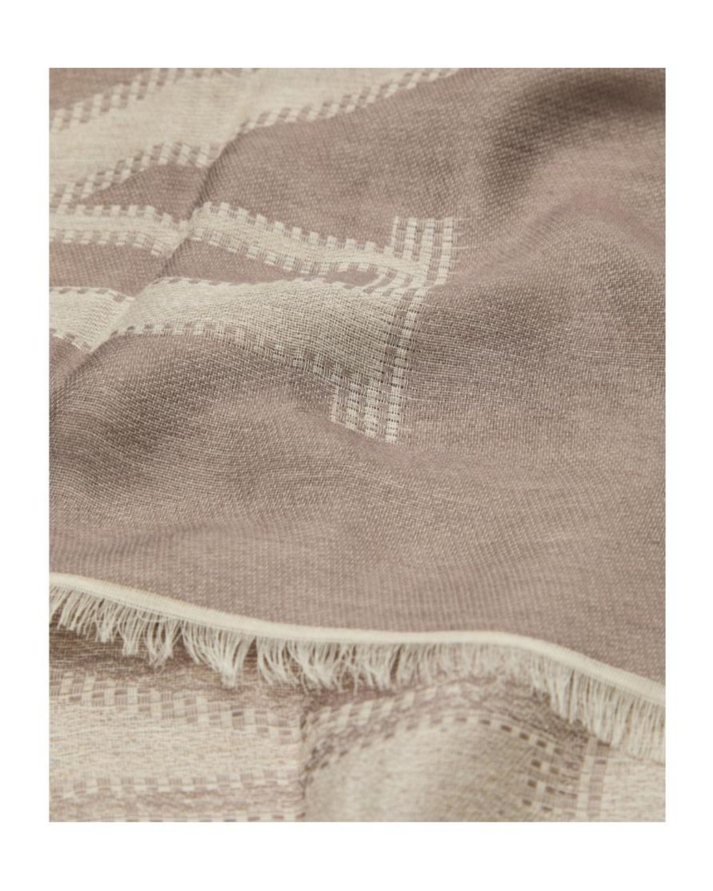 Emporio Armani Natural Logo Jacquard Scarf