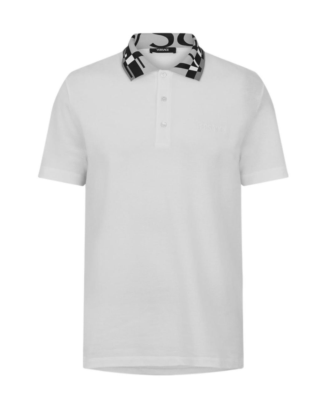 Versace White Short-Sleeved Polo Shirt for men