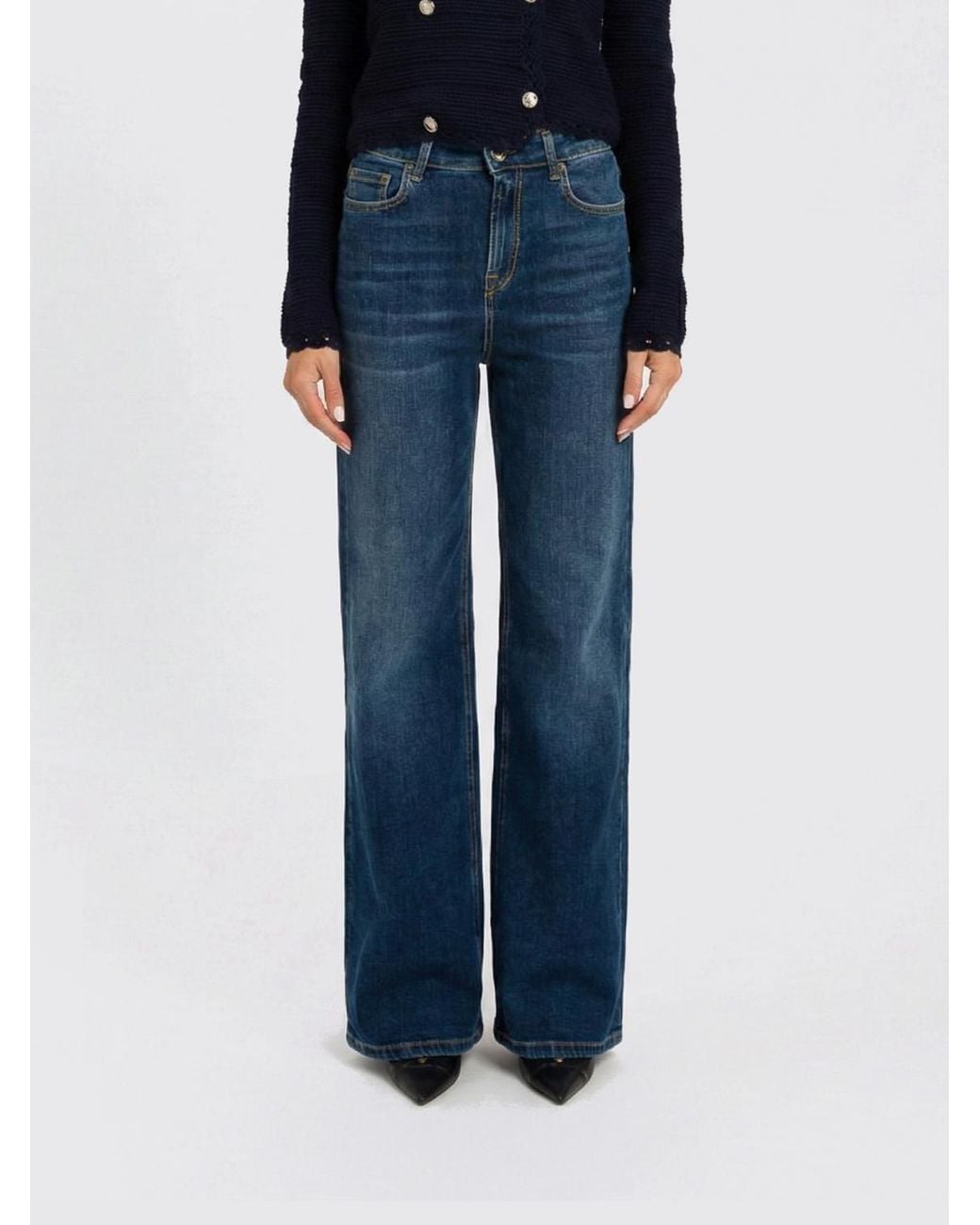 Twinset Blue Five-Pocket Wide-Leg Jeans