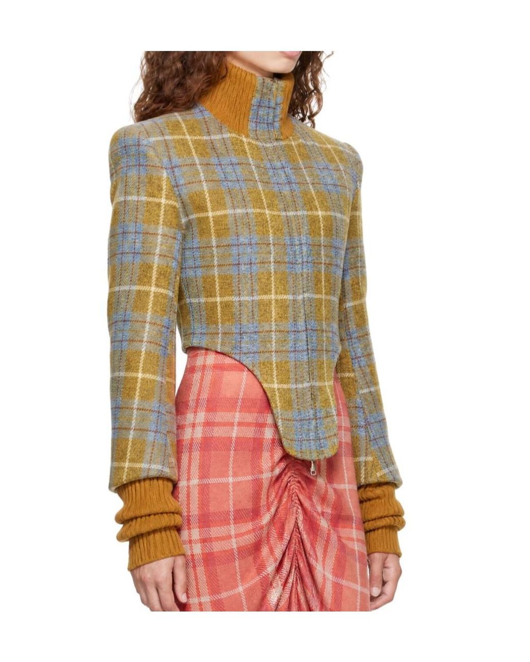 Vivienne Westwood Brown Checked Knitted Jacket