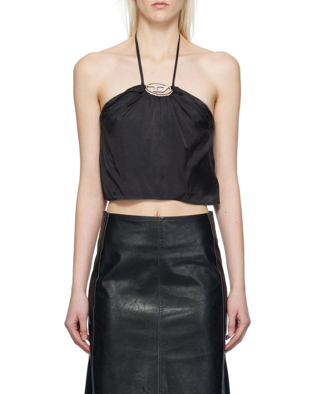DIESEL Blue T-Stant-N1 Halterneck Cropped Top