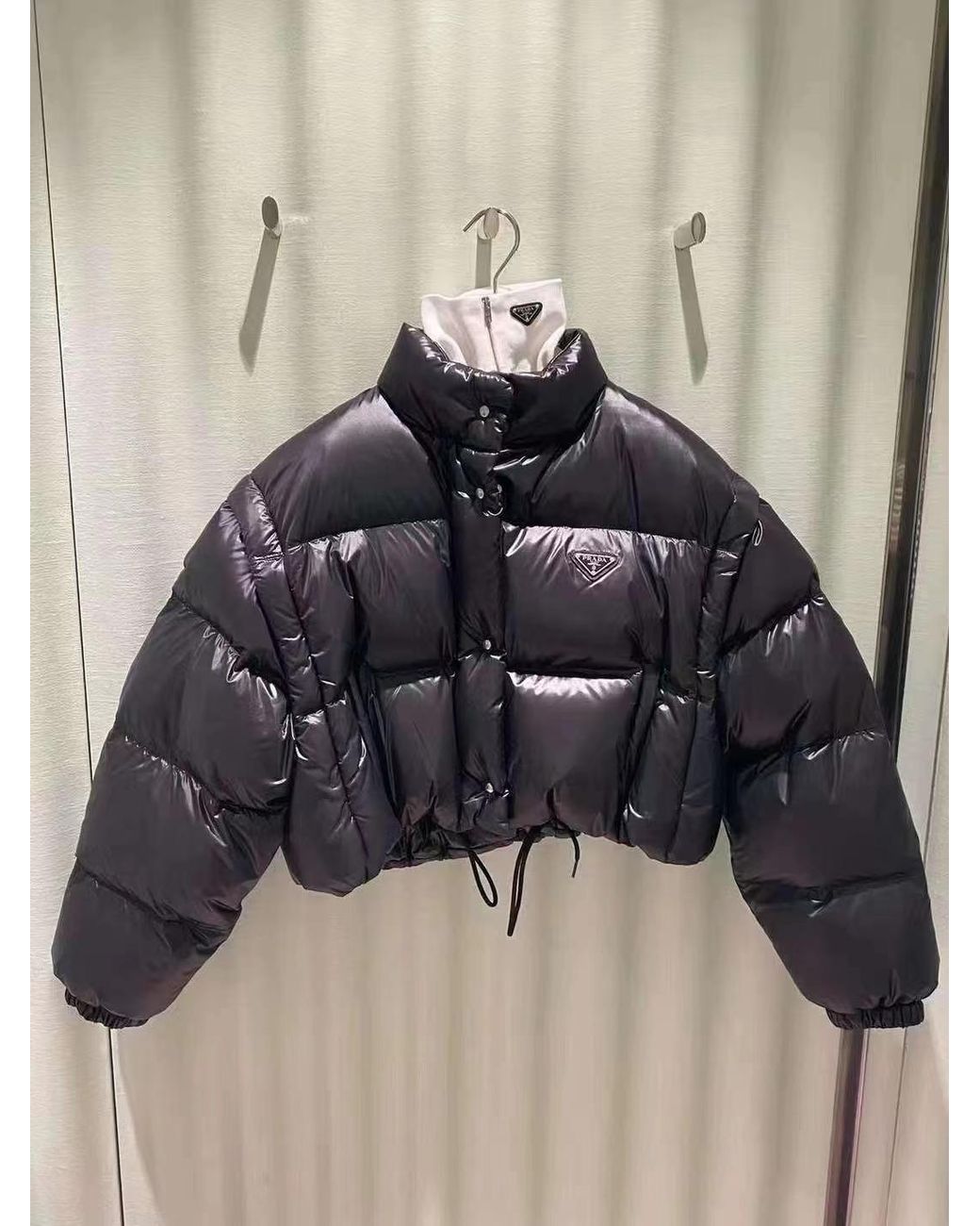 Prada Black Convertible High-Neck Down Jacket