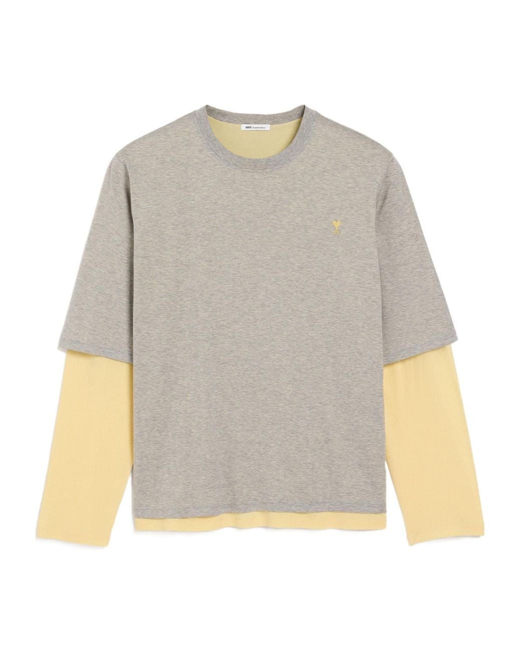 AMI Natural Apos;S Cotton Ami De Coeur Layered Long-Sleeve T-Shirt for men