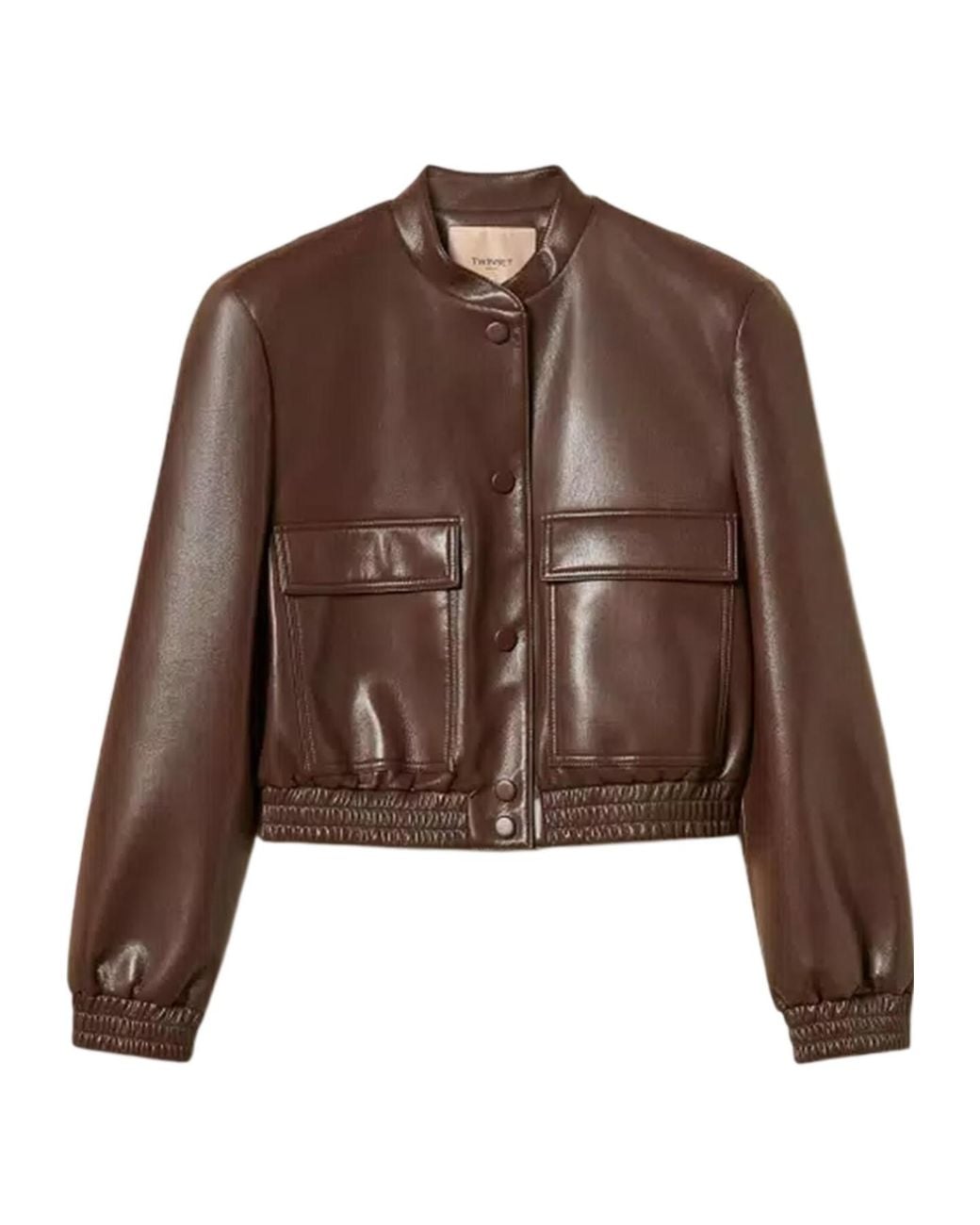 Twinset Brown Button-Up Long-Sleeved Jacket