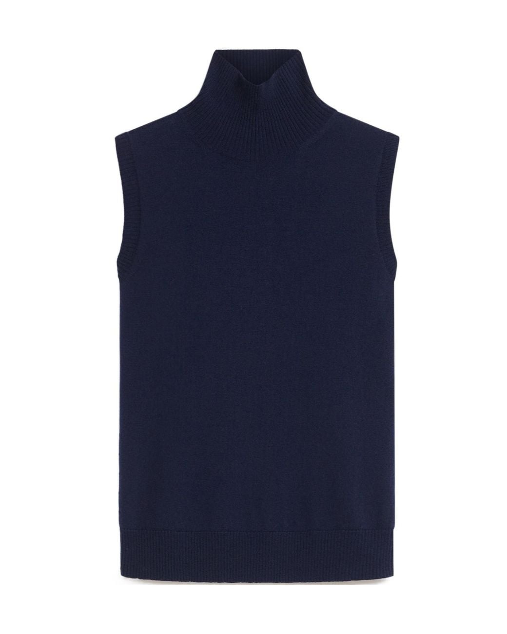 Sportmax Blue Ardenza Roll Neck Sleeveless Vest