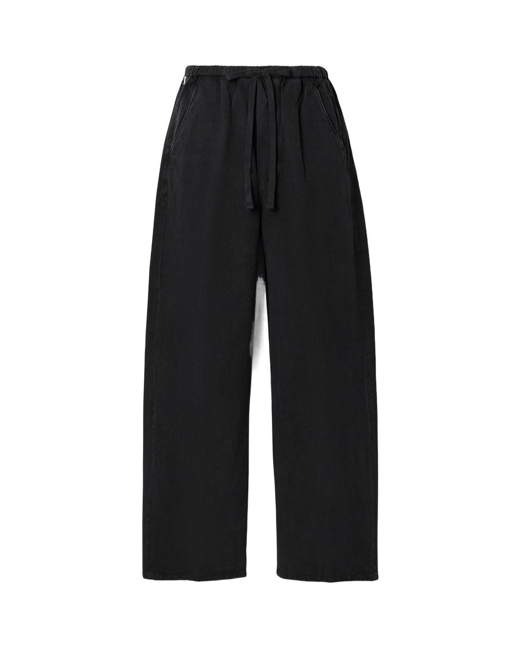 Citizens of Humanity Black Aurora Cotton And Linen-Blend Wide-Leg Pants