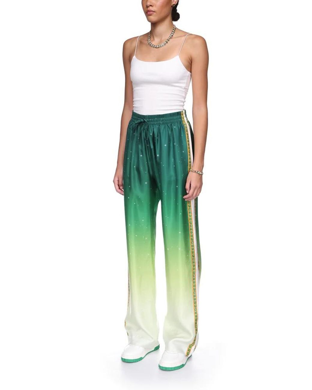 Casablanca Green Joyaux D'Afrique Wide Leg Trousers