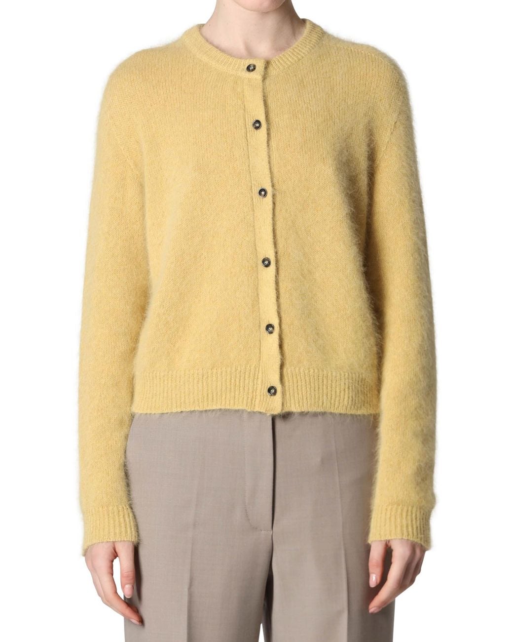 Roberto Collina Yellow Buttoned Knitted Cardigan