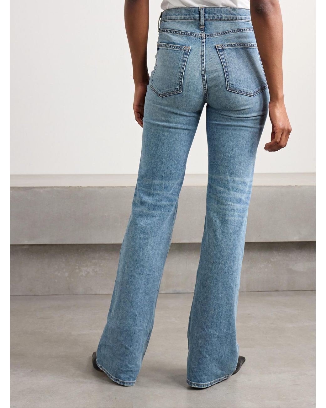 Nili Lotan Blue Celia High-Rise Straight-Leg Jeans