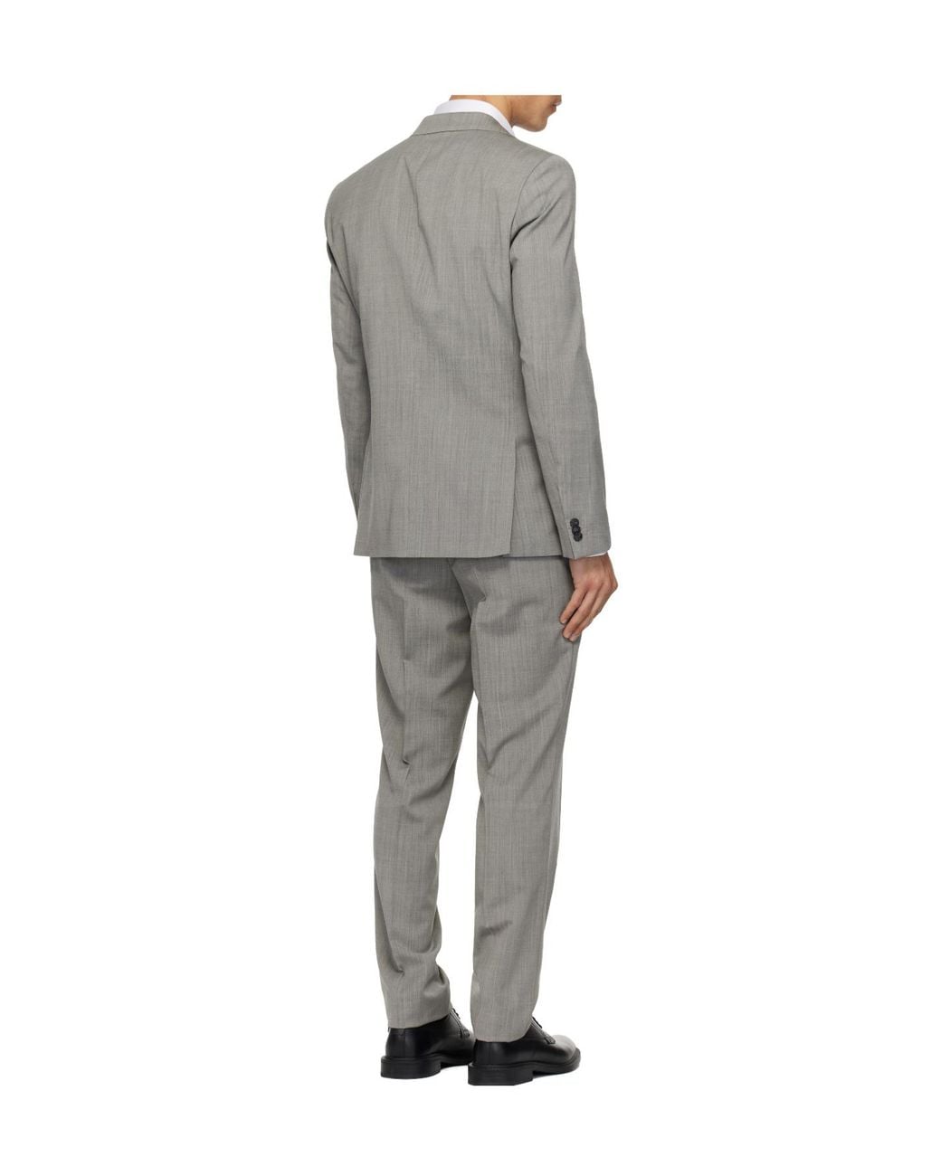 Boss Gray Long-Sleeved Wool Blend Suit for men