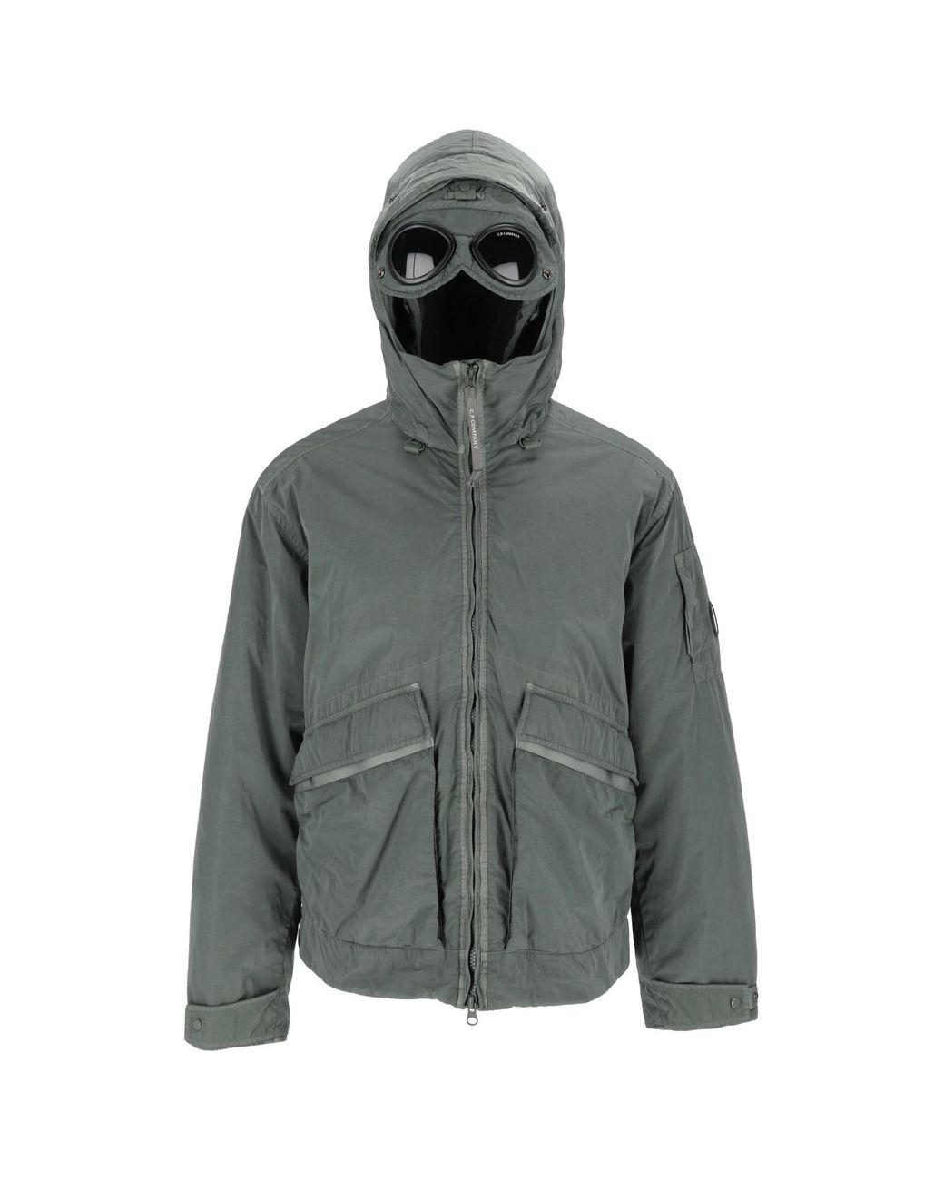 C P Company Green Zip Up Hooded Jacket for men