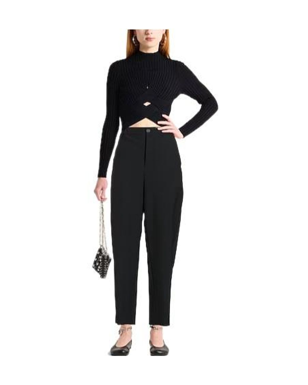 Marni Black High Waist Stretch Tapered Pants