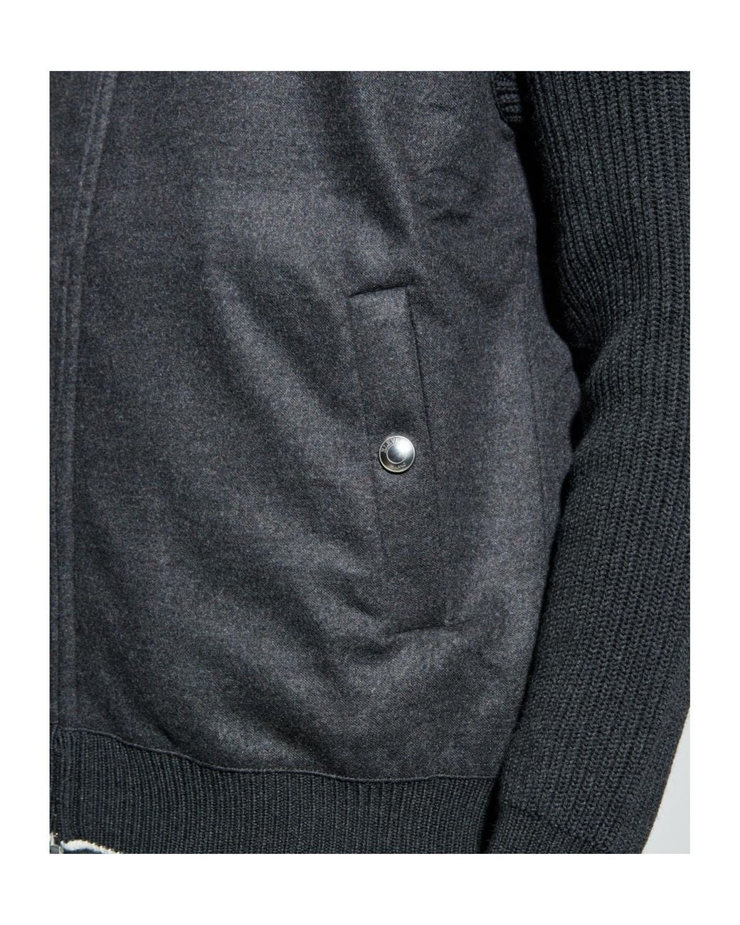 Eleventy Blue Ribbed Zip Jacket for men