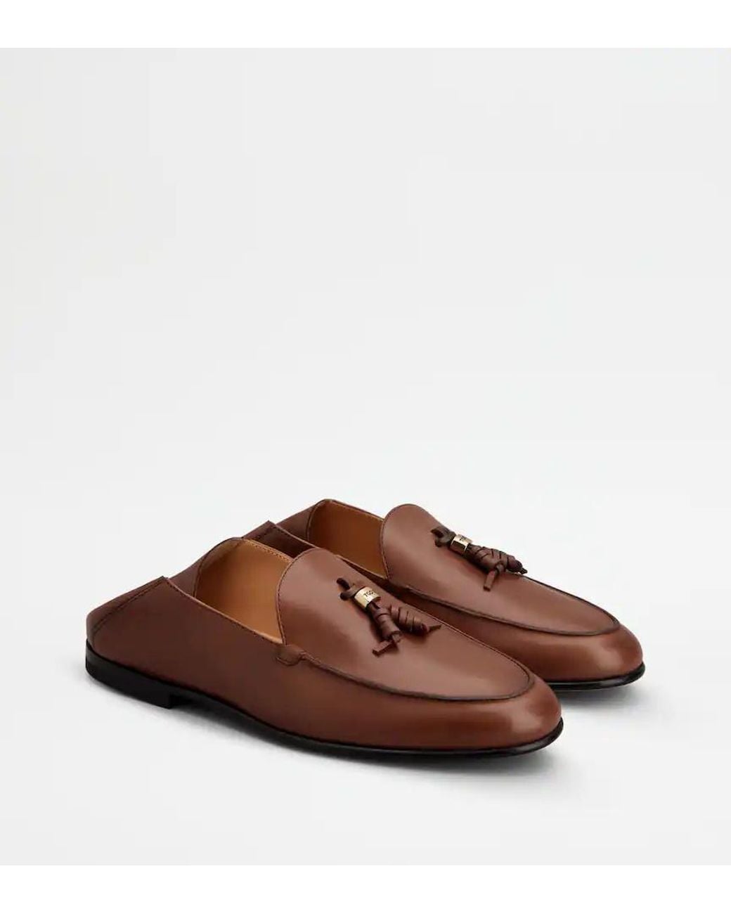 Tod's Brown Mocassin Sabot En Cuir