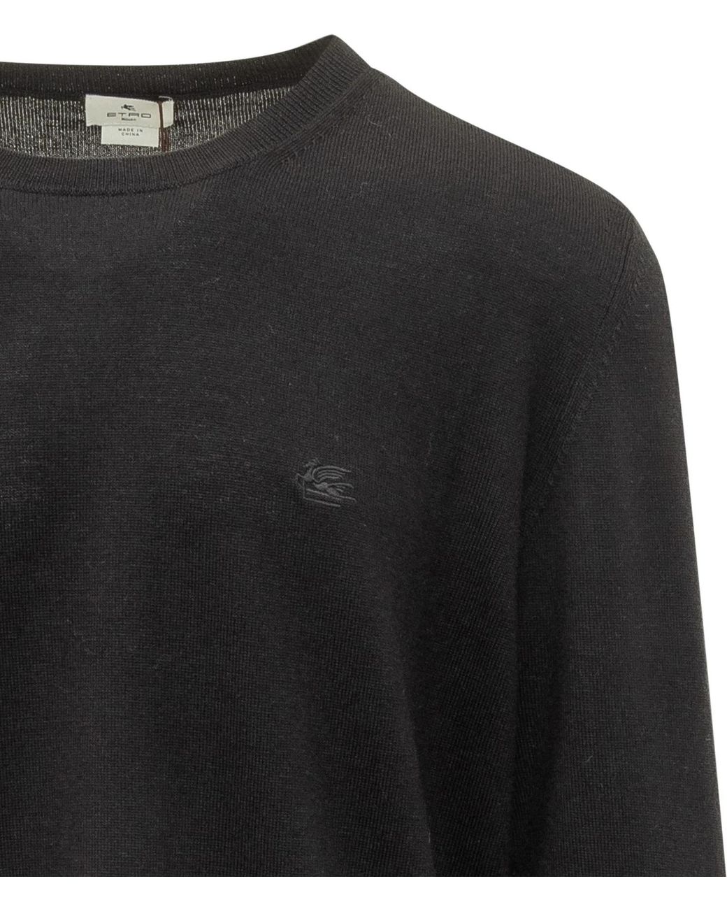 Etro Blue Logo Embroidered Knitted Jumper for men