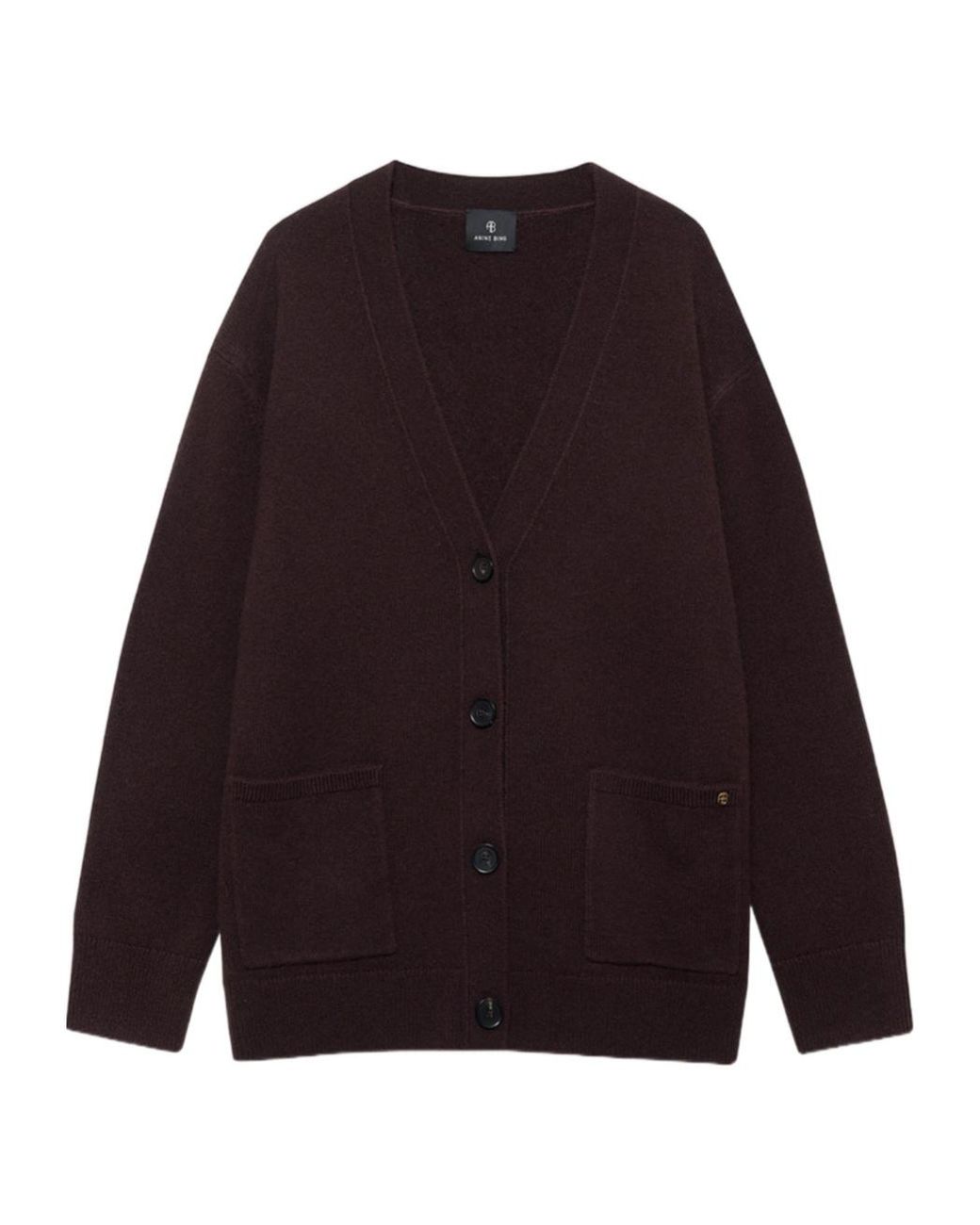 Anine Bing Purple Buttoned Pocket Cardigan