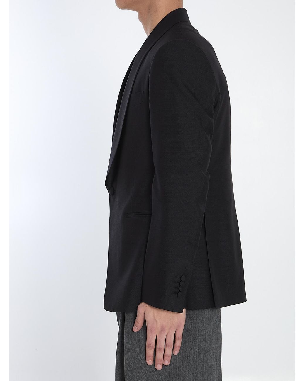 Lardini Black Shawl-Collar Single-Breasted Blazer for men